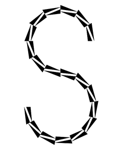 Letter S of triangle font - Pattern Typeface No. 9 Fine Light
