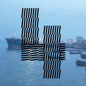 Letter 4 of Pattern Typeface No. 4 Fine Bold with Landscape Image