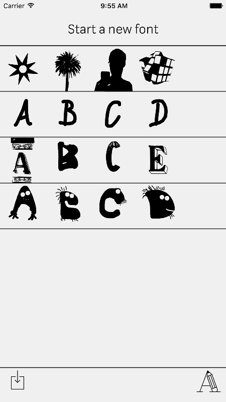 Tinkafont App screenshots